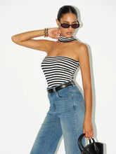 Striped Reversible Halter Neck Top